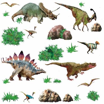 Наклейки для декора – Динозавры, 25 стикеров 